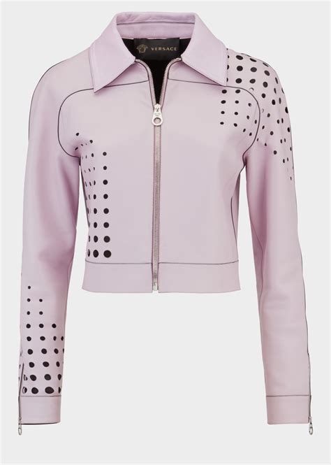 womens versace jeans perforated leather jacket|Versace jacket price.